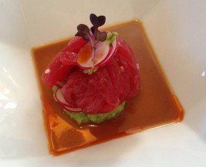Yellowfin Tuna Ribbons, Avocado and Spicy Radish 